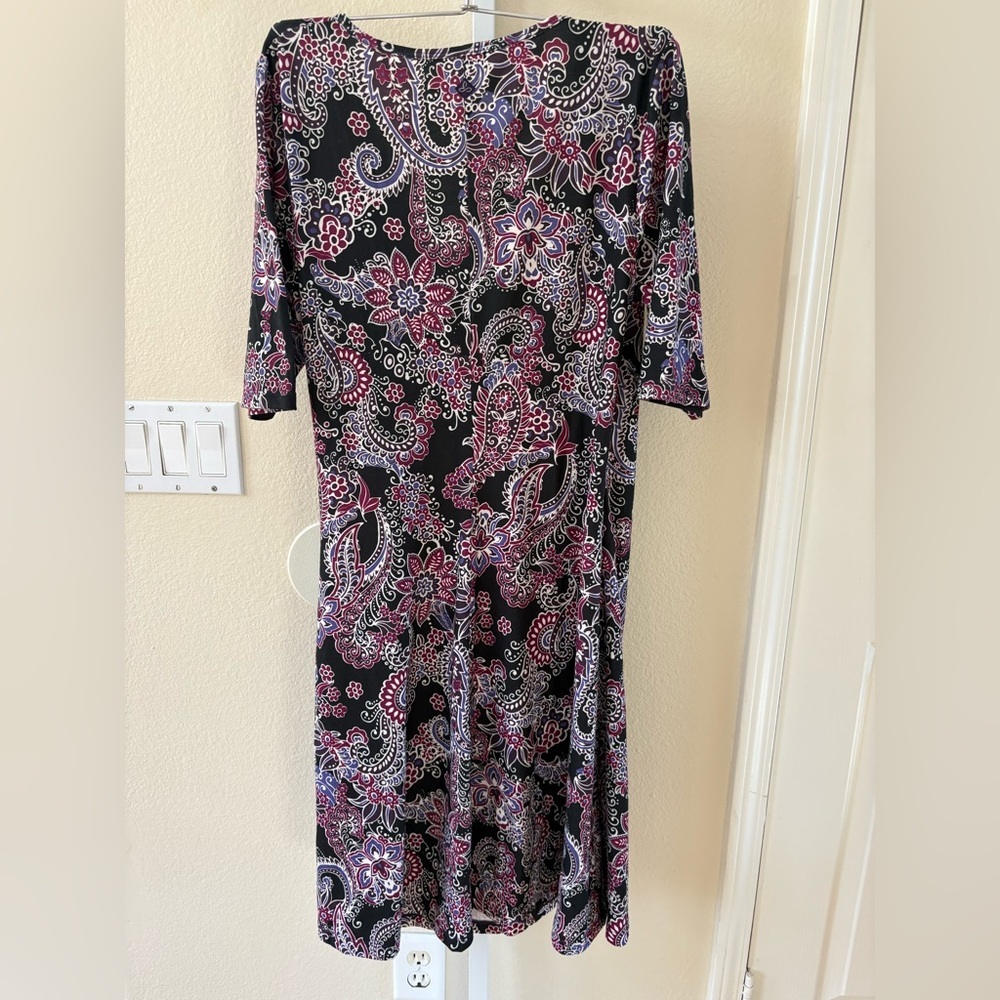 NWOT - PrAna Nadia Veeda Paisley Print Faux Wrap Dress in Purple - Size XL - Picture 2 of 3